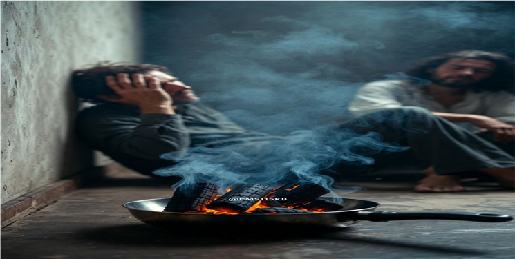 گازگرفتگی عجیب ۲ نفر با ذغال در ماهیتابه در چرام